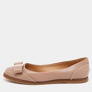 菲拉格慕芭蕾鞋, [二手商品] Salvatore Ferragamo | Salvatore Ferragamo French Pink Leather Vara Bow Ballet Flats Size 36商品图片 7.6折