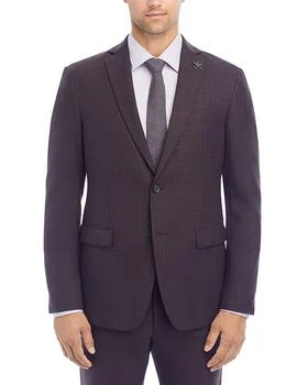 推荐Purple Textured Solid Slim Fit Suit Jacket商品