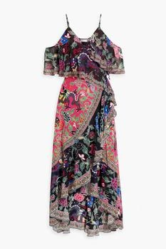 Camilla | Asymmetric embellished silk crepe de chine maxi wrap dress 4.7折