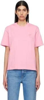 AMI | Pink Ami de Cœur T-Shirt,商家Ssense US,价格¥838