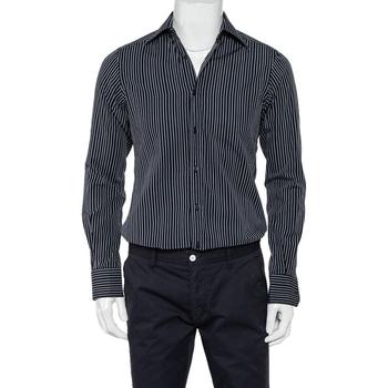 [二手商品] Gucci | Gucci Black Striped Cotton Button Front Shirt S商品图片,2.4折