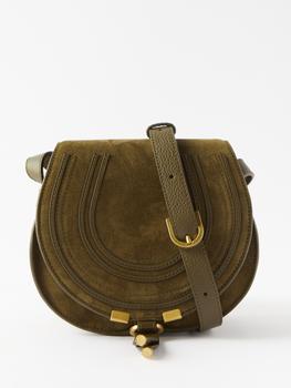 Chloé | Marcie mini suede and leather cross-body bag商品图片,