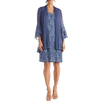 推荐R&M Richards Women's 2 PC Lace Embellished Knee-Length Dress and Jacket Set商品