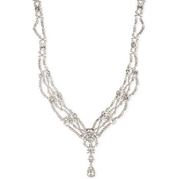 商品Givenchy | Bijoux Silver-Tone Mixed Crystal Statement Lariat Necklace, 16-1/2" + 3" extender,商家Macy's,价格¥673图片