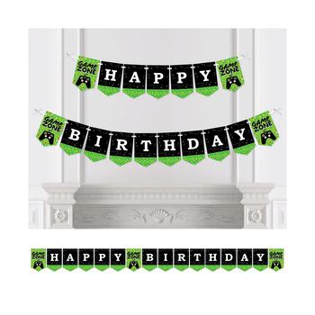 商品Big Dot of Happiness | Game Zone - Video Game Bunting Banner - Party Decorations - Happy Birthday,商家Macy's,价格¥142图片