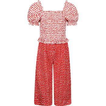 推荐Combined polka dot jumpsuit in red and white商品