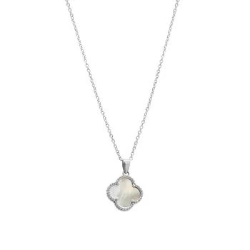 ADORNIA | Adornia White Quatrefoil Necklace White Rhodium Silver,商家Premium Outlets,价格¥365