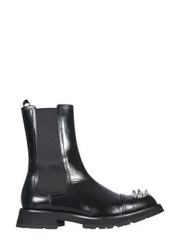 推荐Alexander Mcqueen Men's  Black Leather Boots商品