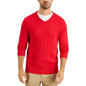 Club Room | Club Room Mens V Neck Ribbed Trim Pullover Sweater,商家BHFO,价格¥103