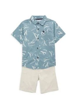 Calvin Klein | Little Boy's 2-Piece Button Shirt & Shorts Set 5.2折