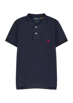 推荐Navy piqué cotton polo shirt (6-14 years)商品