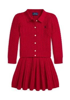 Ralph Lauren | Lauren Childrenswear Girls 2 6X Cotton Polo Cardigan And Skirt Set,商家Belk,价格¥593