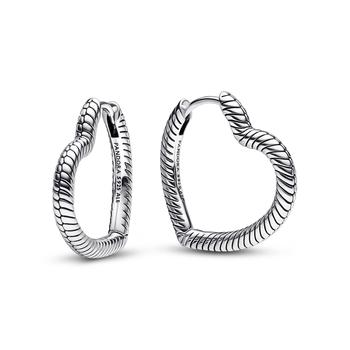 潘多拉耳钉, PANDORA | Moments Heart Charm Hoop Earrings商品图片 