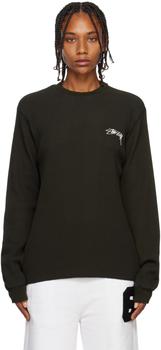 STUSSY | Black Thermal Long Sleeve T-Shirt商品图片,额外8.5折, 独家减免邮费, 额外八五折