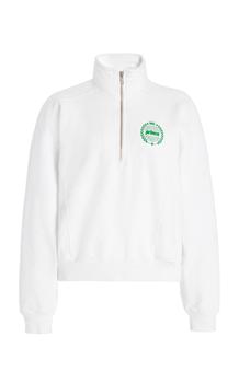 推荐Sporty & Rich - Women's x Prince Cotton Half-Zip Sweatshirt - White - XS - Moda Operandi商品