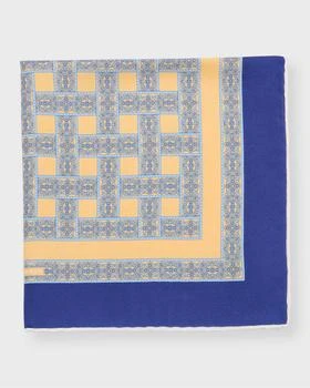 Stefano Ricci | Men's Silk Quatrefoil-Print Handkerchief,商家Neiman Marcus,价格¥1930