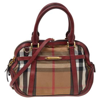 burberry托特包, [二手商品] Burberry | Burberry Beige/Brown Canvas And Leather Small Orchard Bowling Bag商品图片 5折, 满1件减$100, 满减