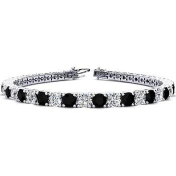 SSELECTS | 7 3/4 Carat Black And White Diamond Tennis Bracelet In 14 Karat White Gold, 6 Inches,商家Premium Outlets,价格¥39859