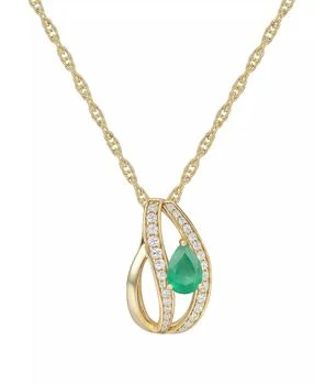 Macy's | Emerald (5/8 ct. t.w.) and Diamond (1/4 ct. t.w.) Pendant Necklace in 14K Gold (also in 14K White Gold Sapphire & 14K Gold Ruby),商家Macy's,价格¥16920