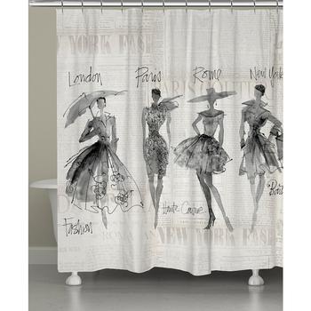 商品Laural Home | Fashion Sketch Shower Curtain,商家Macy's,价格¥752图片