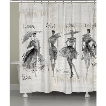 Laural Home | Fashion Sketch Shower Curtain,商家Macy's,价格¥898