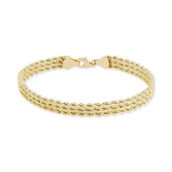 商品Macy's | Triple Row Rope Link Chain Bracelet in 10k Gold, Created for Macy's,商家Macy's,价格¥3038图片