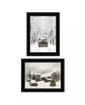 Trendy Décor 4U | Antique Christmas 2-Piece Vignette by Lori Deiter, Black Frame, 19" x 15",商家Macy's,价格¥1197