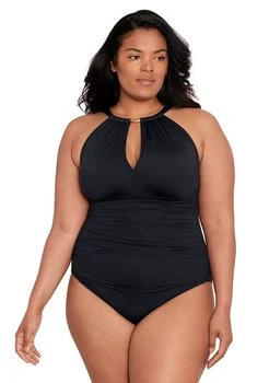 推荐Ralph Lauren Plus Size Keyhole Neck One Piece Swimsuit��商品