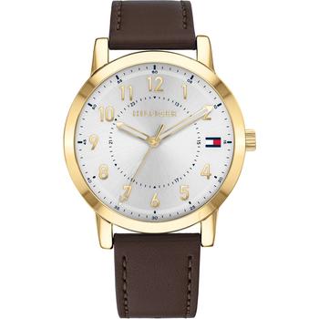 tommy hilfiger手表是什么牌子, Tommy Hilfiger | Men's Brown Leather Strap Watch 42mm, Created for Macy's商品图片 8折×额外8.5折, 额外八五折