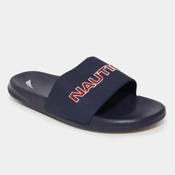 Nautica | Nautica Mens Logo Embossed Slide Sandals,商家Premium Outlets,价格¥140