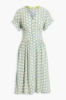 Diane von Furstenberg | Marge shirred printed crepe midi dress 3折×额外8折x额外9.5折, 额外八折, 额外九五折