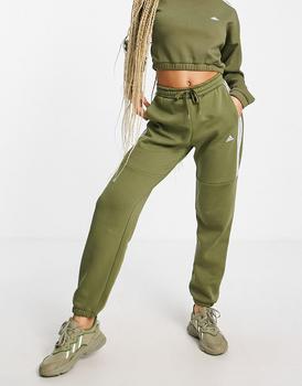 adidas Hyperglam high rise joggers in olive product img