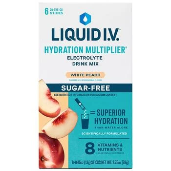 Liquid I.V. | Hydration Multiplier - Sugar Free Electrolyte Drink Mix White Peach, 6ct,商家Walgreens,价格¥88