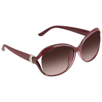 推荐Salvatore Ferragamo Brown Oval Ladies Sunglasses SF770SA 604 61商品