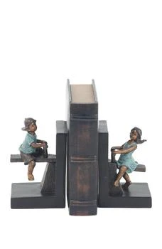 WILLOW ROW | Brown Polystone People Bookends with Swing Set - Set of 2,商家Nordstrom Rack,价格¥410
