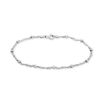 商品Giani Bernini | Sterling Silver Bracelet,  7-1/4" Singapore Small Beaded Chain,商家Macy's,价格¥144图片
