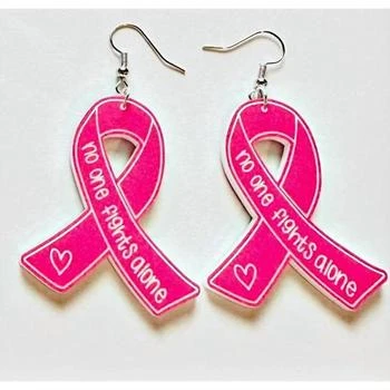 Southern Attitude | Women's Breast Cancer Ribbon Acrylic Earrings In Pink,商家Premium Outlets,价格¥261