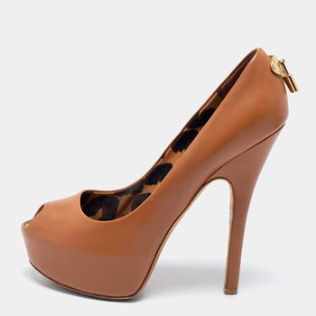 lv高跟鞋, [二手商品] Louis Vuitton | Louis Vuitton Brown Leather Oh Really!  Pumps Size 37.5商品图片 满1件减$100, 满减