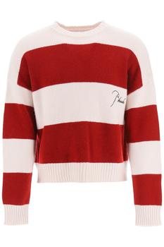 推荐Rhude striped sweater with embroidered logo商品