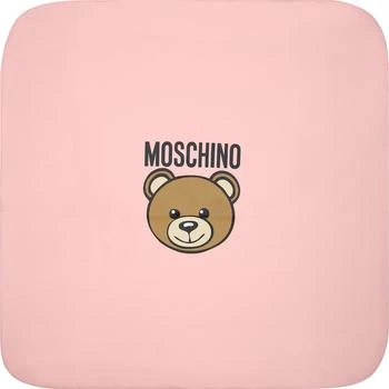 Moschino | Ivory Baby Girl Blanket With Teddy Bear And Logo 