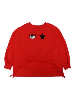 推荐Chiara Ferragni Kids Logo Embroidered Crewneck Sweatshirt商品