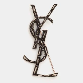 [二手商品] Yves Saint Laurent | Yves Saint Laurent Opyum Monogram Gunmetal Tone Pin Brooch 