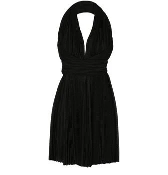 Dolce & Gabbana | 短款褶裥金属丝网布连衣裙 