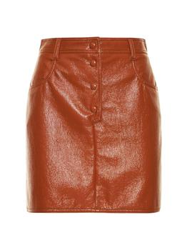 推荐Wrinkled Faux Patent Leather Mini Skirt商品