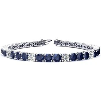 SSELECTS | 11 1/4 Carat Sapphire And Diamond Alternating Tennis Bracelet In 14 Karat White Gold, 6 1/2 Inches,商家Premium Outlets,价格¥37525