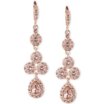 推荐Rose Gold-Tone Crystal Element Linear Drop Earrings商品