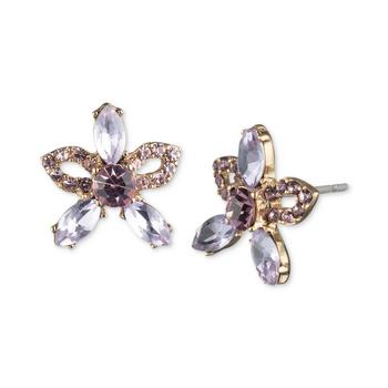 商品Gold-Tone Multi-Crystal Flower Button Earrings 图片