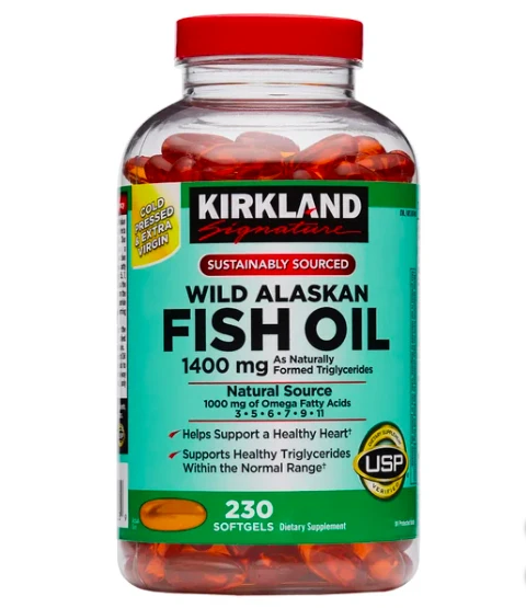 Kirkland | 美国直邮Kirkland 柯克兰阿拉斯加深海野生鱼油软胶囊1400mg230粒,商家别样头等仓,价格¥223