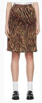 ganni floral pleated shirtdress, Ganni | Black & Brown Pleated Georgette Skirt商品图片 额外9折, 包邮包税, 独家减免邮费, 额外九折