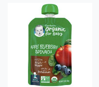 商品Gerber | Organic Baby Food, Apple Blueberry Spinach Apples Blueberries & Spinach,商家别样头等仓,价格¥12图片
